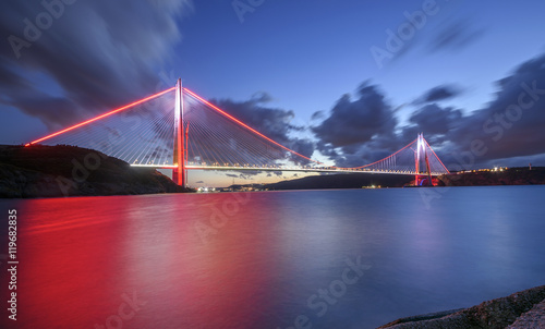 Yavuz Sultan Selim bridge is the tallest suspension bridge in th photo