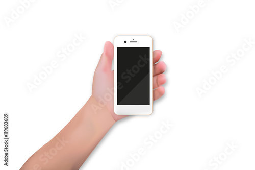 Hand hält Smartphone hoch
