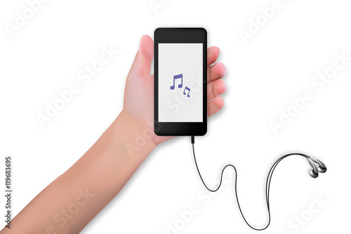 Hand mit Musikplayer