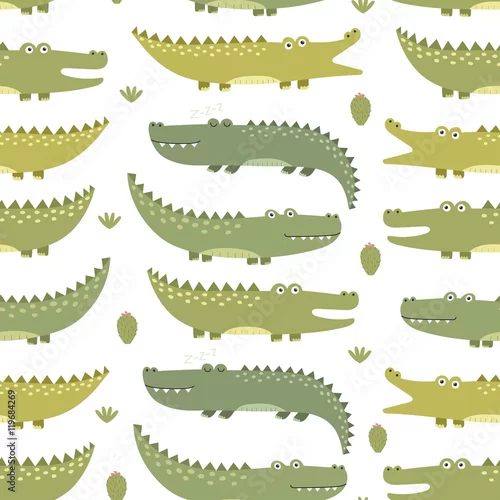 Obraz Wzór ładny krokodyle