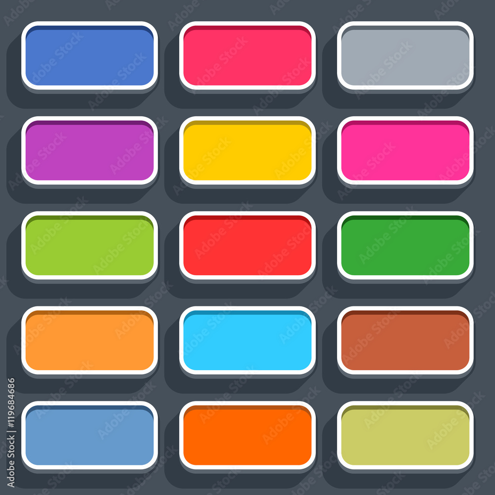 Flat blank web button rounded rectangle icon Flat blank web button rounded rectangle icon