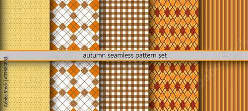 Autumn seamless pattern set