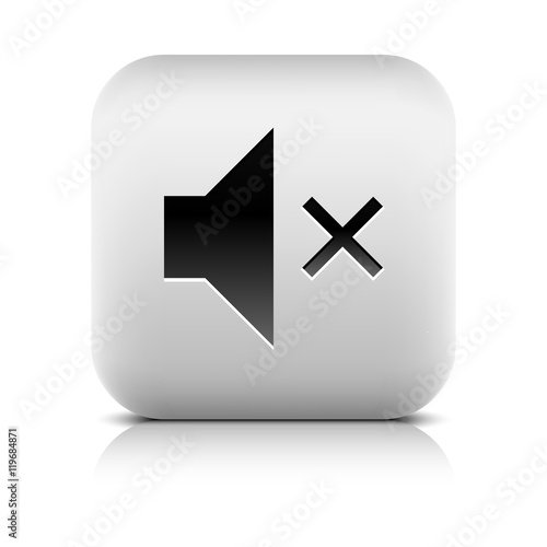 Media player icon with volume mute sign