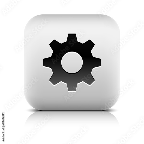 Media player icon with cog settings sign