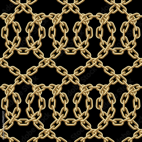 Vector seamless pattern of golden chains