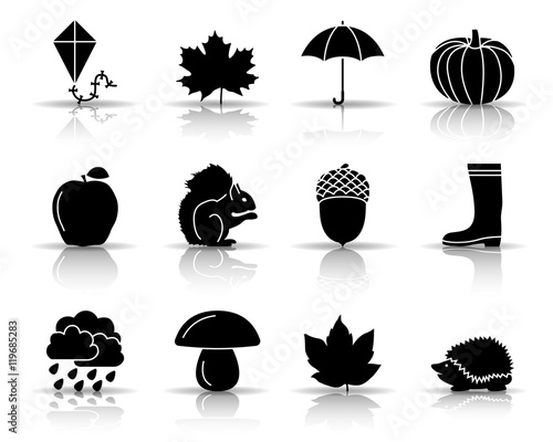 Herbst Icons - Schwarz (Schatten)