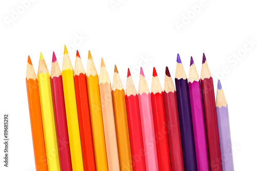 Color pencils isolated on white background