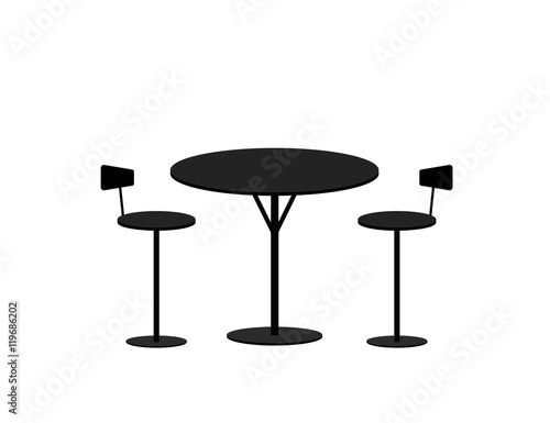 High table with bar chairs