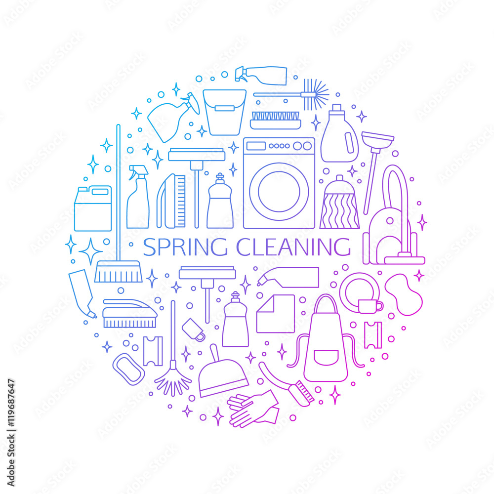 Cleaning concept, poster. Cleaning concept, poster.
