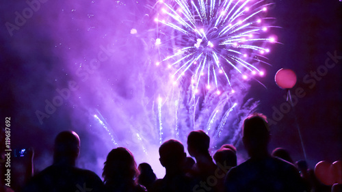 Crowd watching foreworks