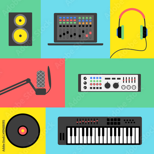 Music production icons.