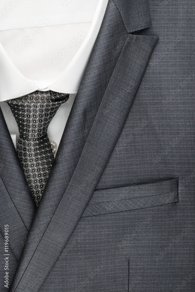 Classic suit, shirt and tie, close-up Classic suit, shirt and tie, close-up
