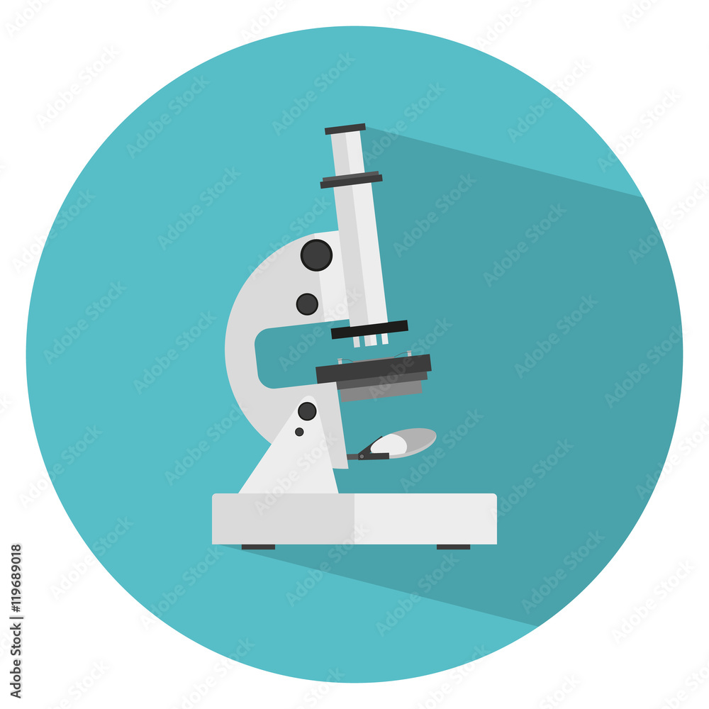 Microscope Icon Vector. Microscope Icon Art. Microscope Icon Picture. Microscope  Icon Image. Microscope Icon Flat. Microscope icon app. Microscope vector  design. Flat circle icon with long shadow Stock Vector | Adobe Stock