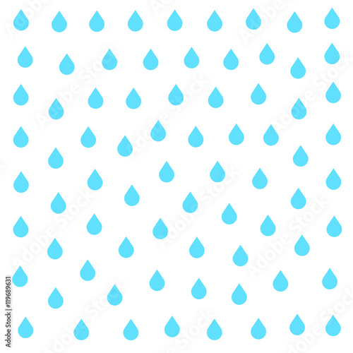 Rain doodle flat isolated on white background. Downpour, rain weather rainfall. Natural effect with rain. Rain cartoon style