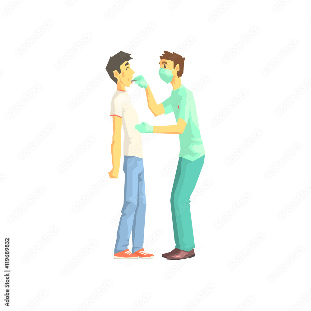 Fototapeta premium Doctor Examining Patients Throat
