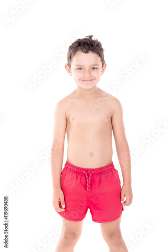 boy with beach shorts