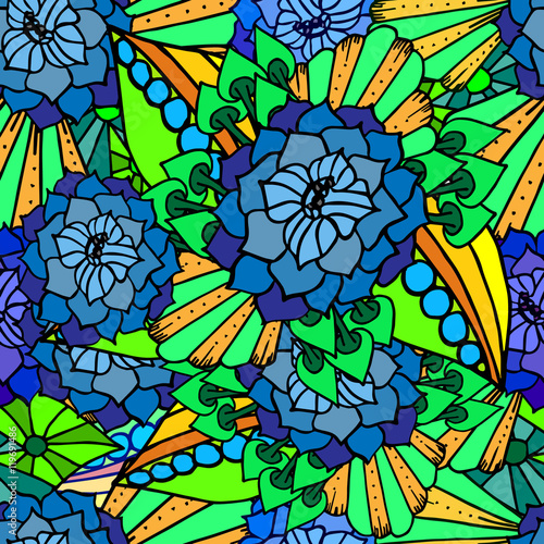 Abstract background of leaves and petals of the flower patterned
