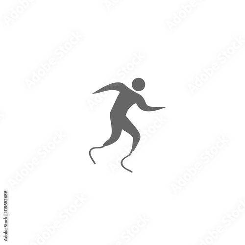 A disabled person runs