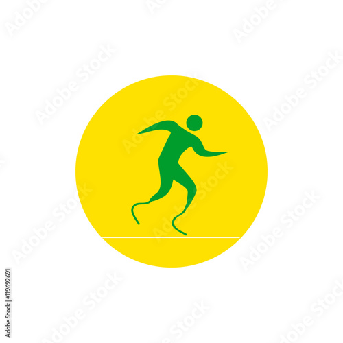 A disabled person runs