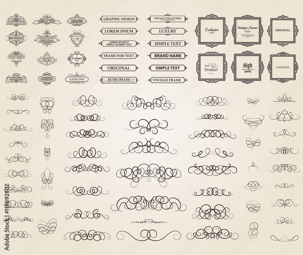 Wicker lines and old decor elements in vector. Wicker lines and old decor elements in vector.