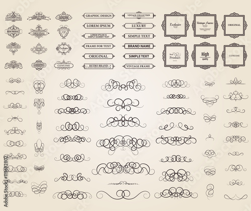 Wicker lines and old decor elements in vector.