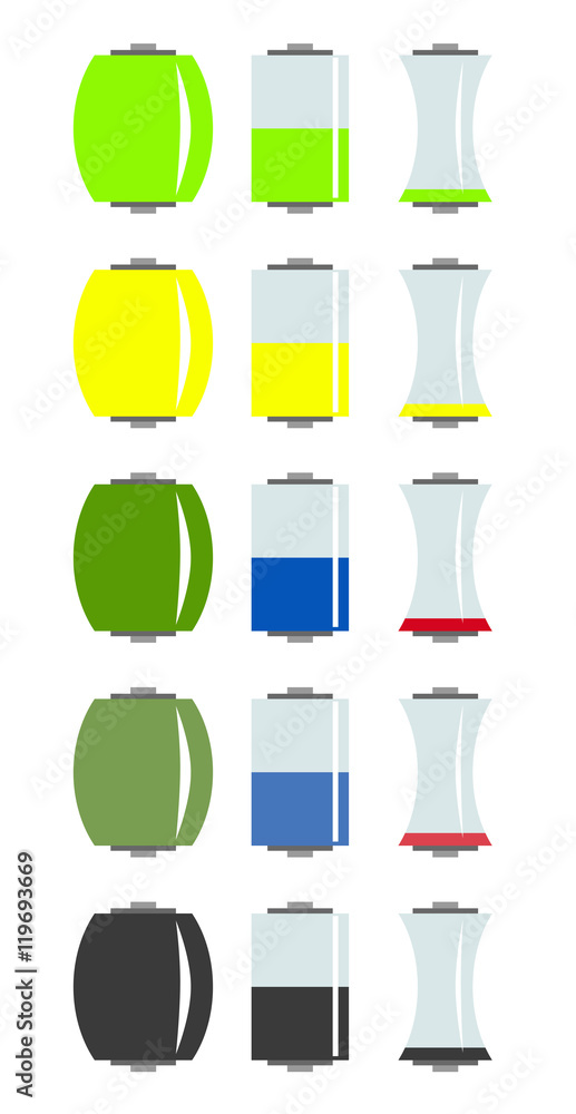 full battery charge discharged battery set full battery charge discharged battery set