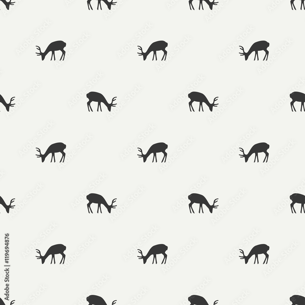 Fototapeta premium Tribal ethnic seamless pattern with deer. Reindeer. Wrapping paper. Scrapbook. Vintage decorations tiling. Native vector illustration. Vintage background. Graphic texture. Winter Christmas pattern.