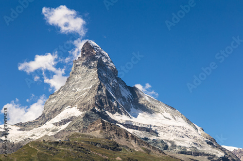 Matterhorn  or Cervin  mountain on a sunny day