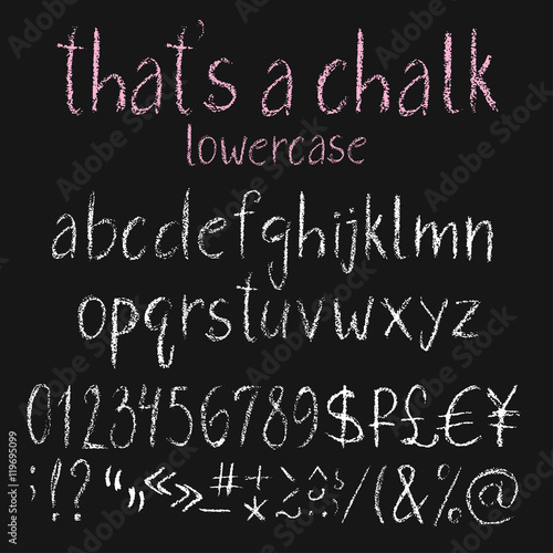 Chalk lowercase letters set