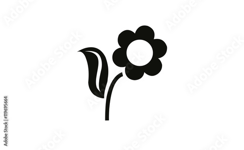 Vector flower plant icon on white background