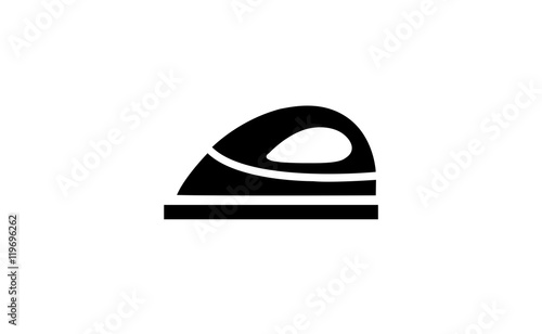 Vector iron symbol icon on white background