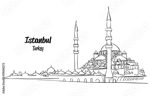 Istanbul Yeni Cami, New Mosque Sketch