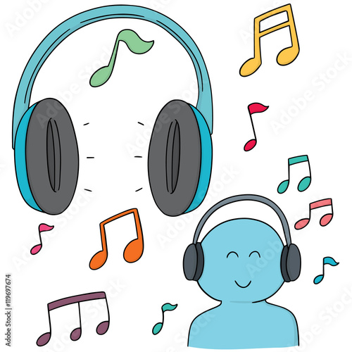 vector set of headphone