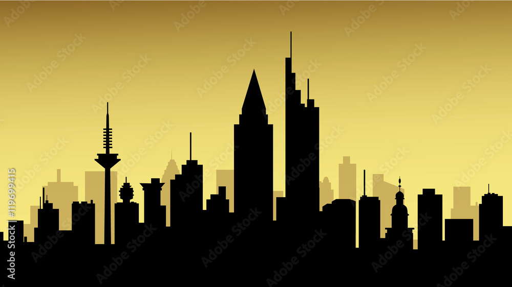 City Night Skyline - Vector