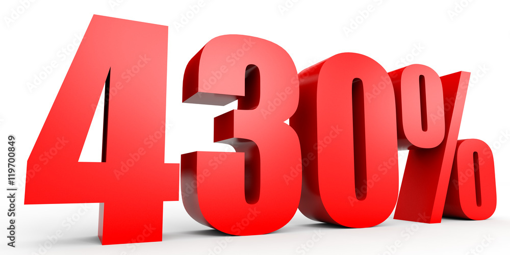 Discount 430 percent off. 3D illustration. Discount 430 percent off. 3D illustration.