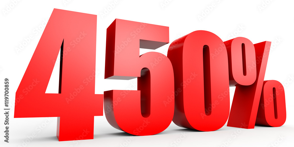 Discount 450 percent off. 3D illustration. Discount 450 percent off. 3D illustration.