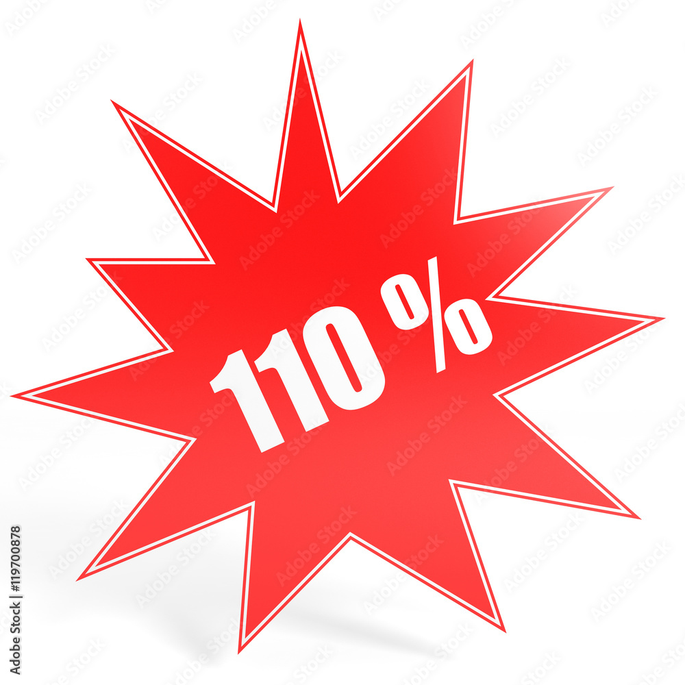 Discount 110 percent off. 3D illustration. Discount 110 percent off. 3D illustration.