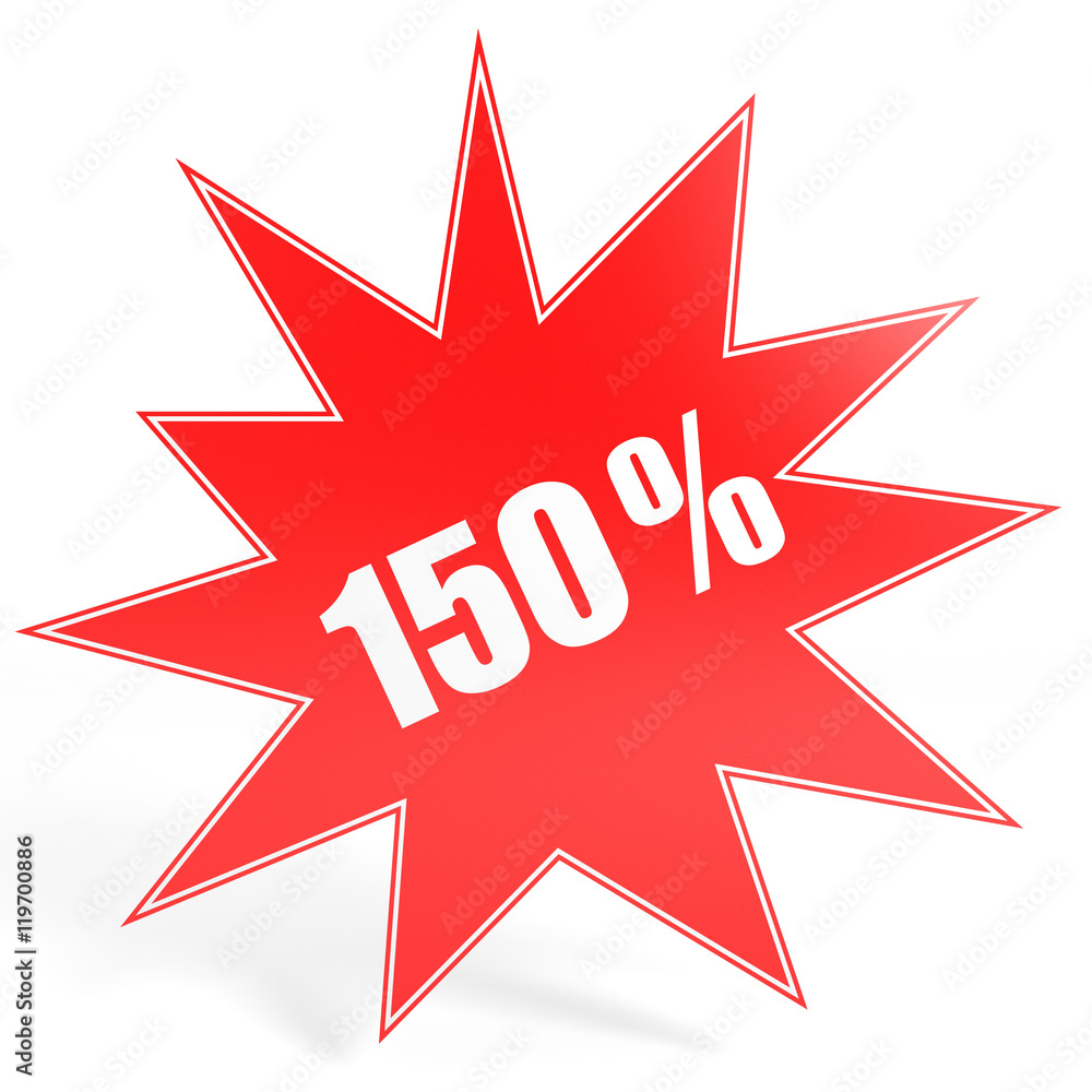 Discount 150 percent off. 3D illustration. Discount 150 percent off. 3D illustration.