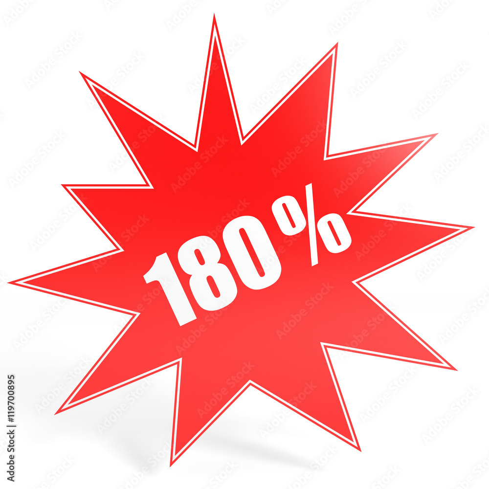 Discount 180 percent off. 3D illustration. Discount 180 percent off. 3D illustration.