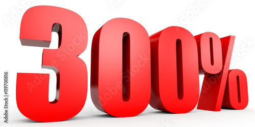 Photos Discount 300 percent off. 3D illustration.