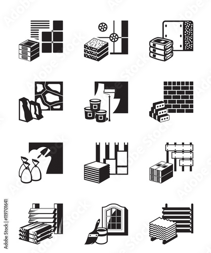 Construction materials and building details - vector illustration