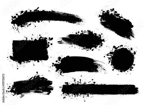 Vector banners, backgrounds, posters for quote or text collection. Hand drawn frames, strokes and round speech boxes. Grunge texture.