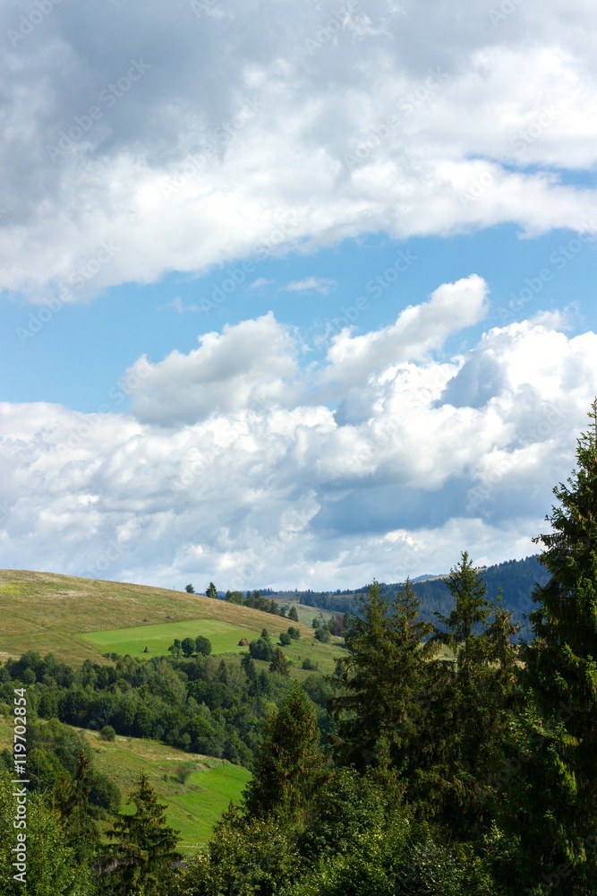 Landscape of Carpathian Mountain Hills
