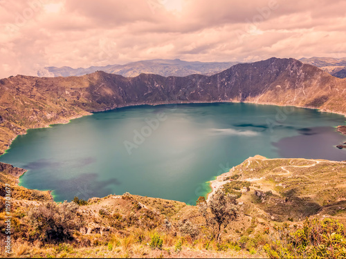 Shadows On The Quilotoa Lagoon, Ecuador