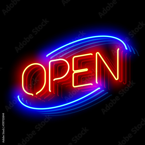 Open neon sign 
