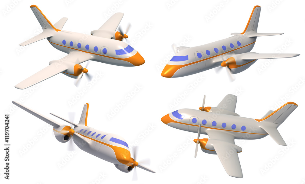 Plane Set, White Airplane Isolated On White Background, Plane 3d Model, Plane Concept - 3d Rendering,Two-engine Airplane Plane Set, White Airplane Isolated On White Background, Plane 3d Model, Plane Concept - 3d Rendering,Two-engine Airplane