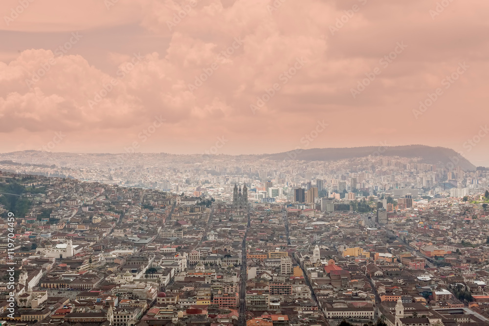 Fototapeta premium Aerial View Of Quito, Ecuador