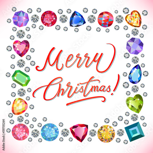 Xmas colored gems card
