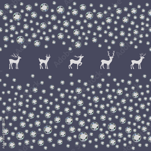 Seamless diamonds (gems, rhinestones) & deers