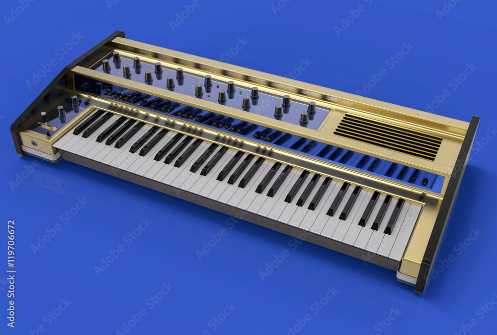 3D Isolated Modern Keyboard Illustration. Music instrument conce 3D Isolated Modern Keyboard Illustration. Music instrument conce